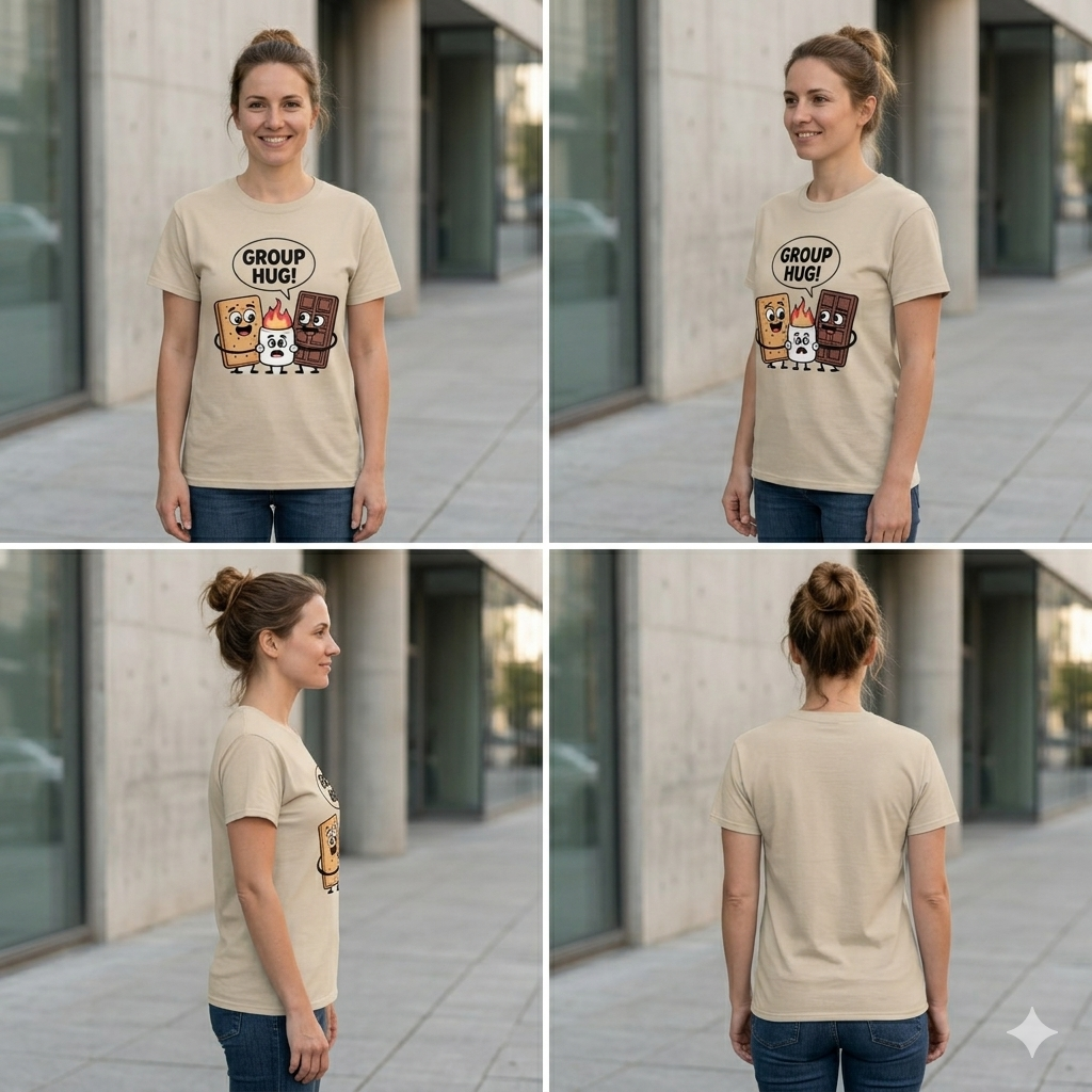 The "Group Hug" S'mores Tee – Soft Feel & High Vibrancy