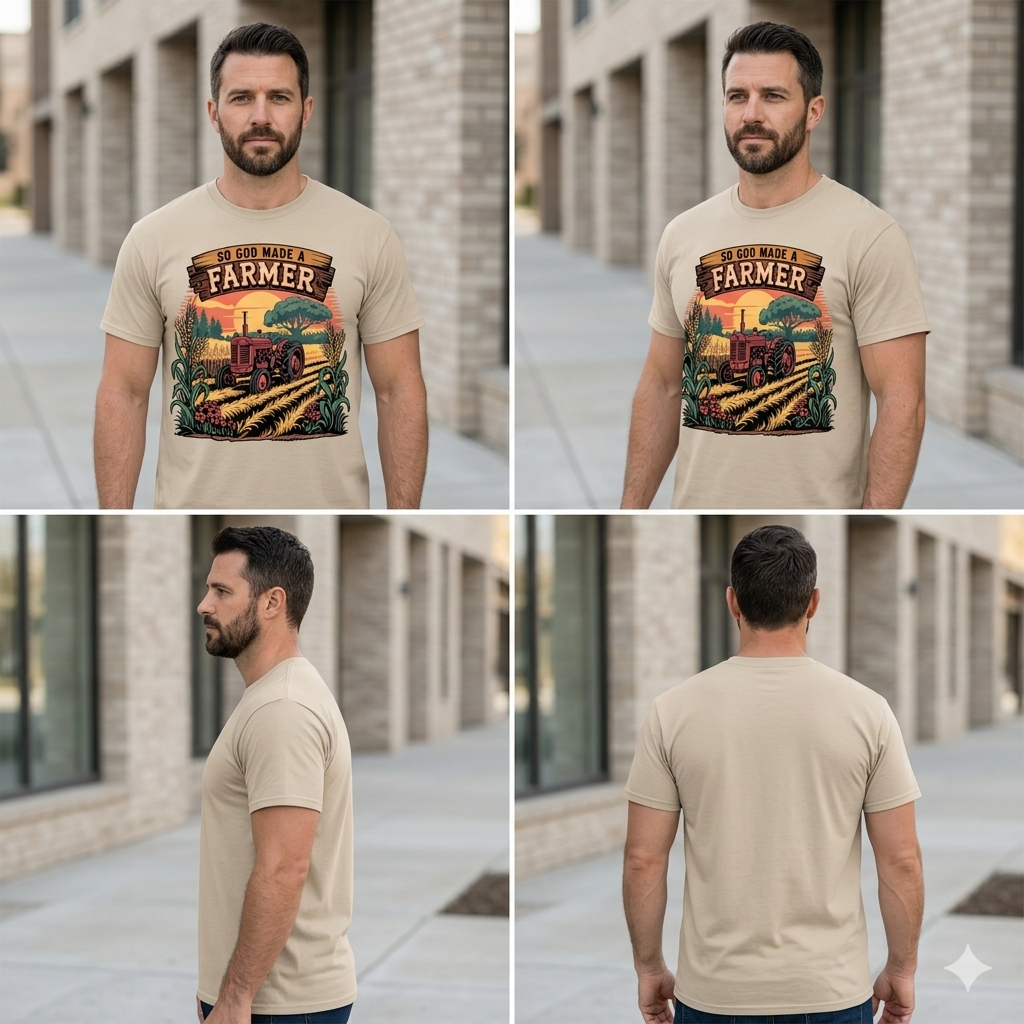 The "So God Made a Farmer" Tribute Tee – Vintage Detail Soft-Feel DTF