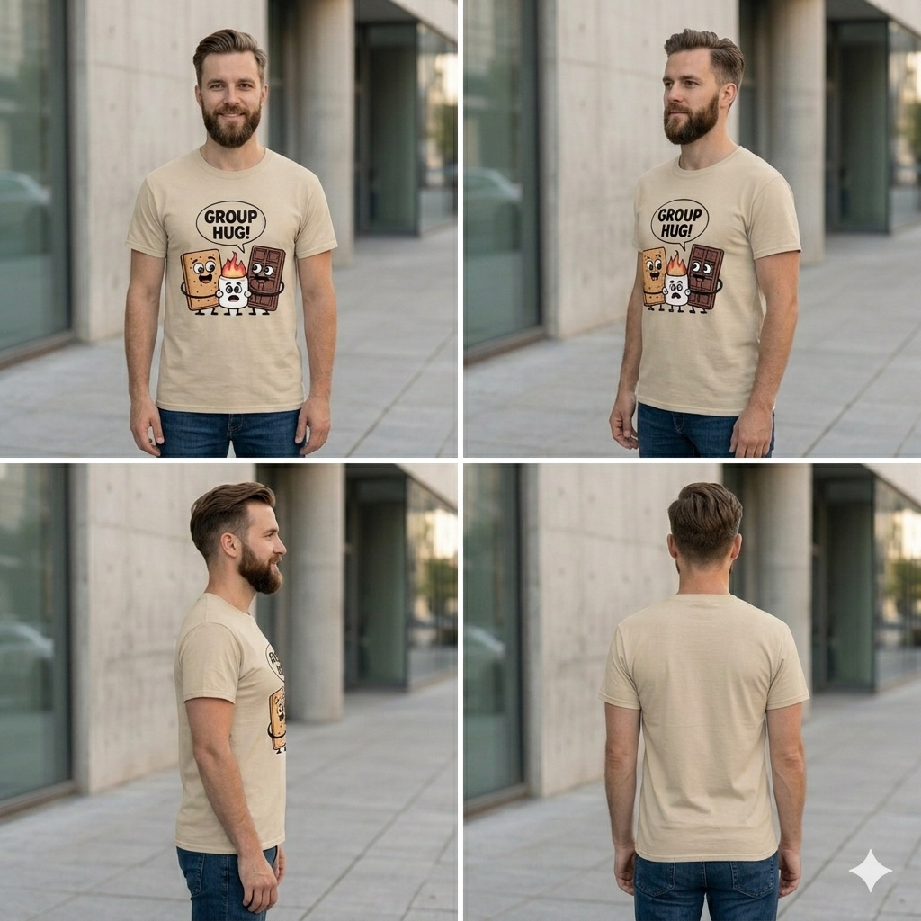 The "Group Hug" S'mores Tee – Soft Feel & High Vibrancy