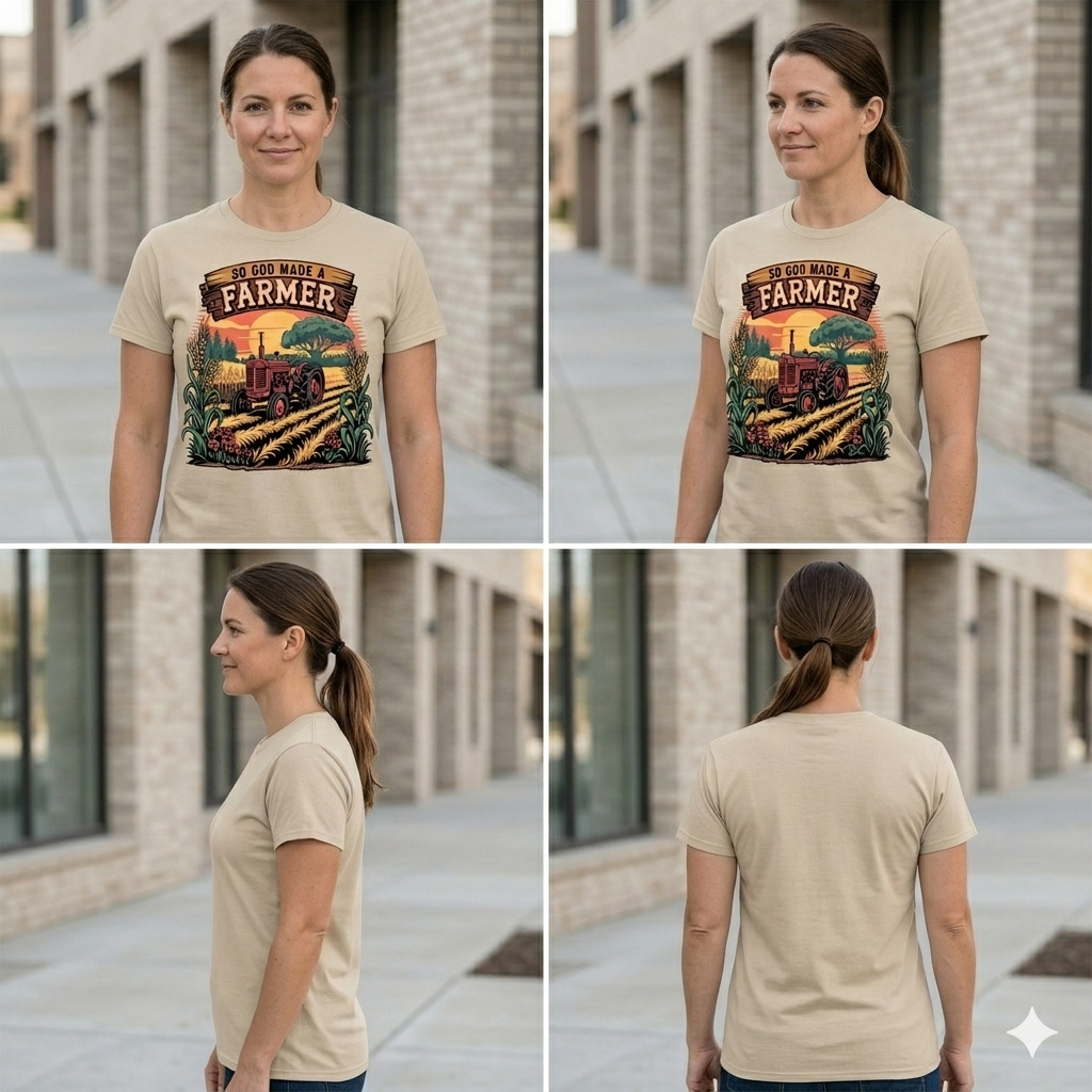 The "So God Made a Farmer" Tribute Tee – Vintage Detail Soft-Feel DTF