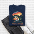 Master Baiter Fishing T-Shirt - Retro Bass Sunset Tee
