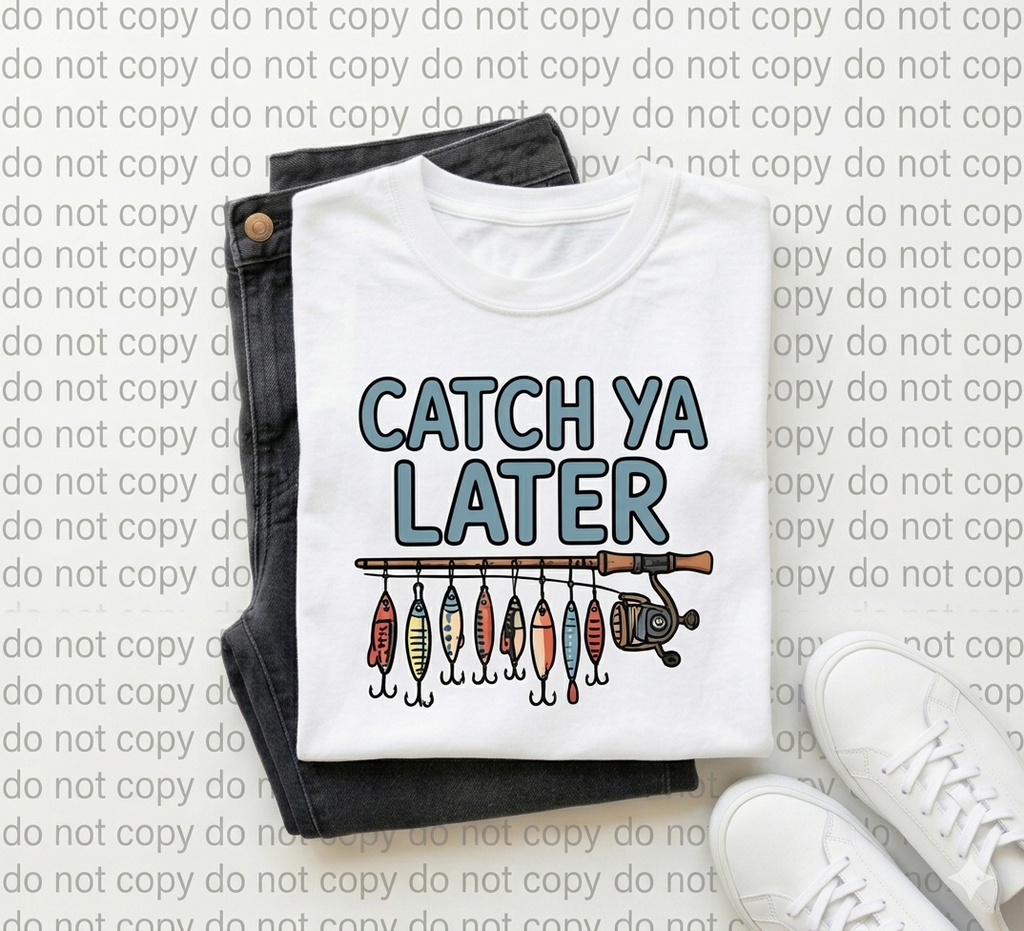 Catch Ya Later Fishing Rod & Lures Comfort Colors Graphic Tee