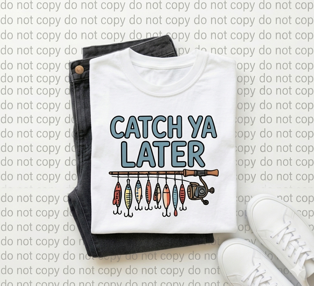 Catch Ya Later Fishing Rod & Lures Comfort Colors Graphic Tee