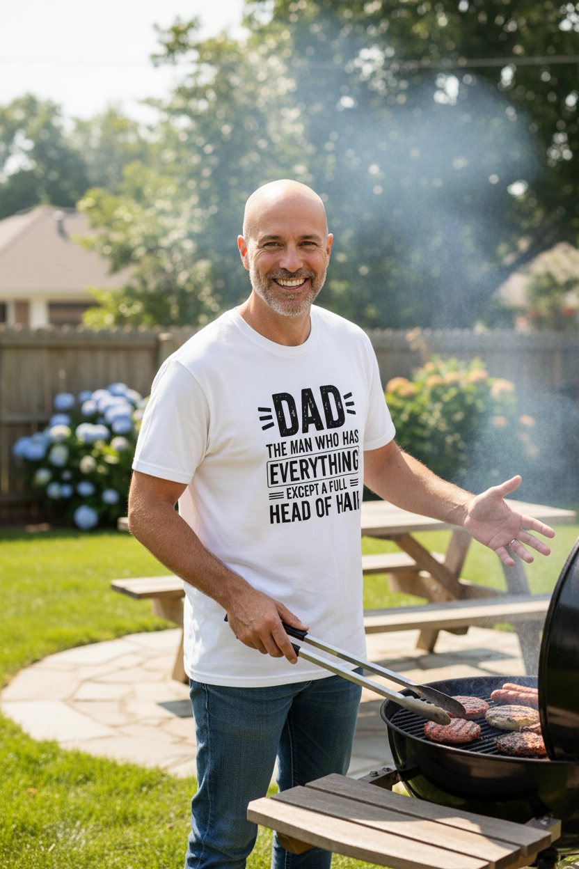 Dad Has Everything Except A Full Head Of Hair Funny Tee
