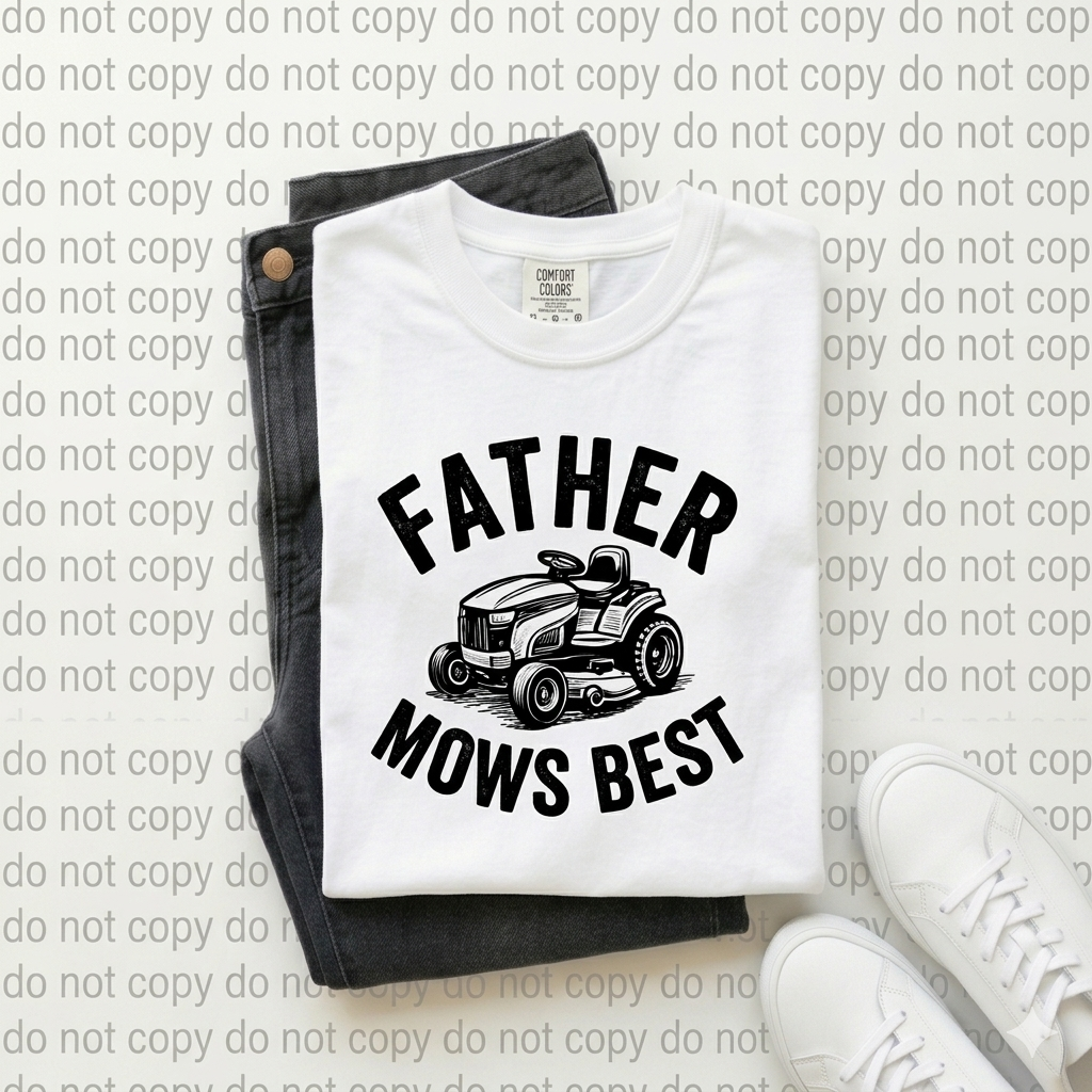 Father Mows Best Lawn Mower Comfort Colors Dad Graphic Tee