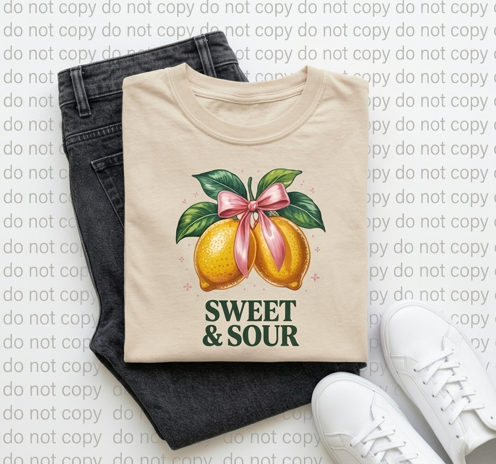 Sweet & Sour Lemon Bow Tee – Retro Coquette Aesthetic Shirt