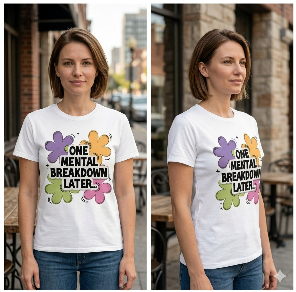 One Mental Breakdown Later Graphic Tee - Retro Floral Shirt
