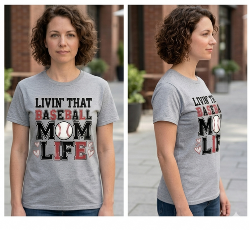 Baseball Mom Life Graphic Tee – Soft Heather Sport Shirt