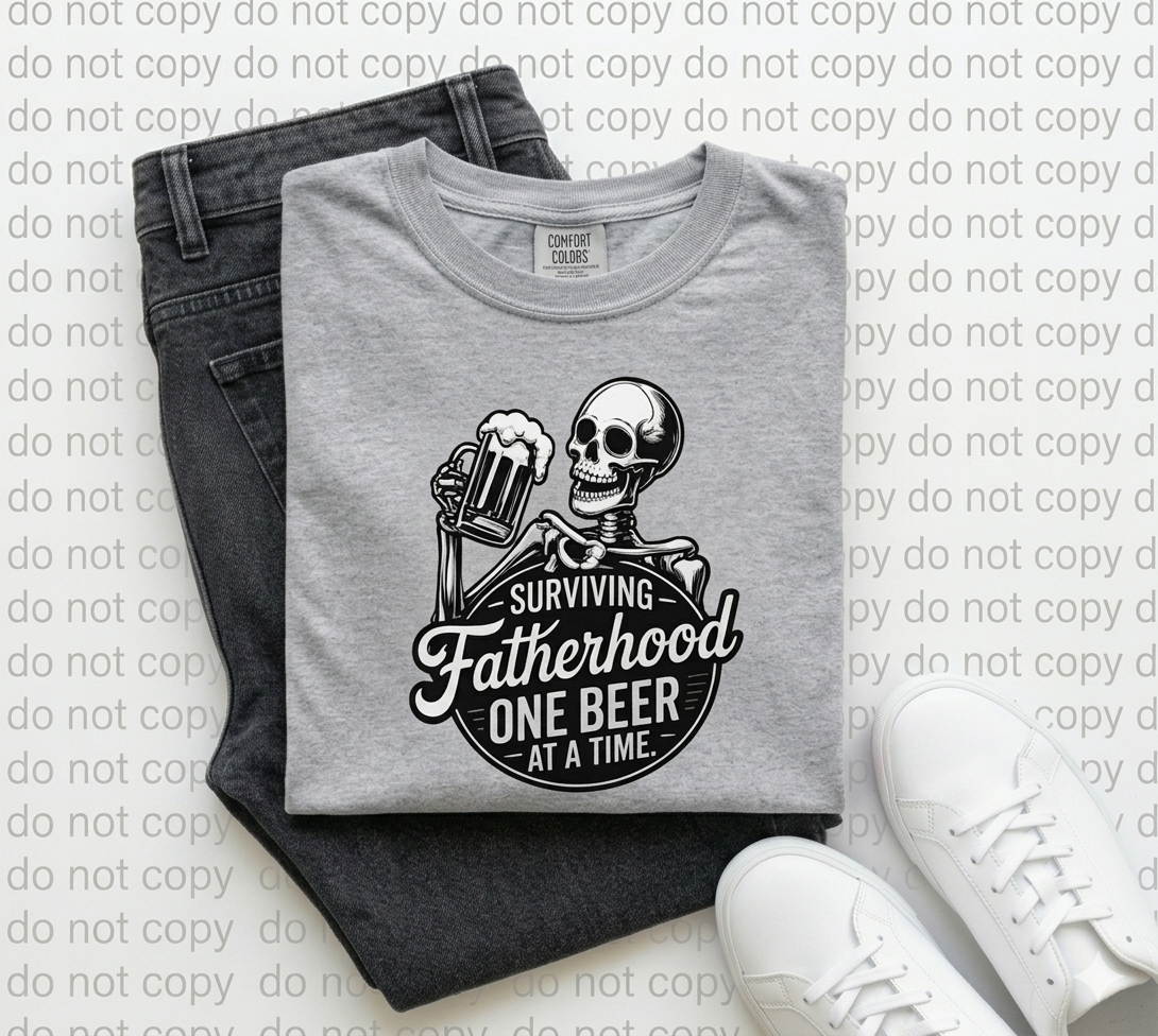 Fatherhood Skeleton T-Shirt - Comfort Colors Heavyweight Tee