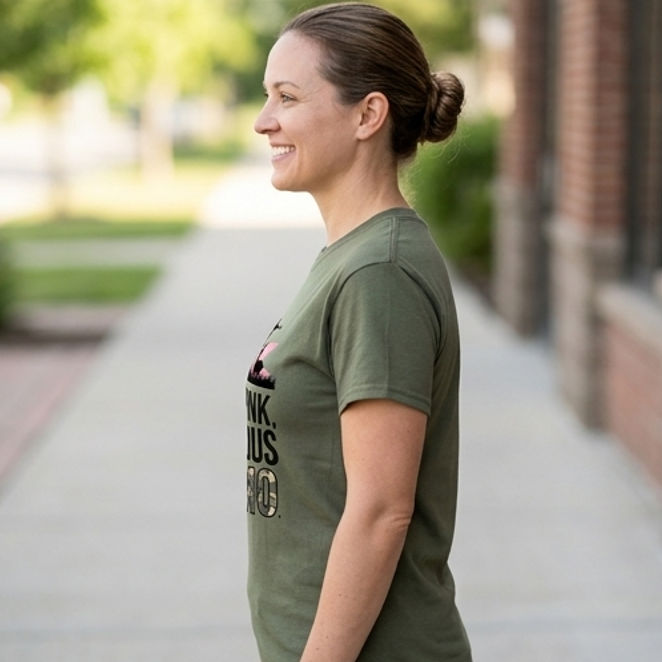 The "Pretty in Pink, Dangerous in Camo" Tee – Vibrant DTF Classic Fit