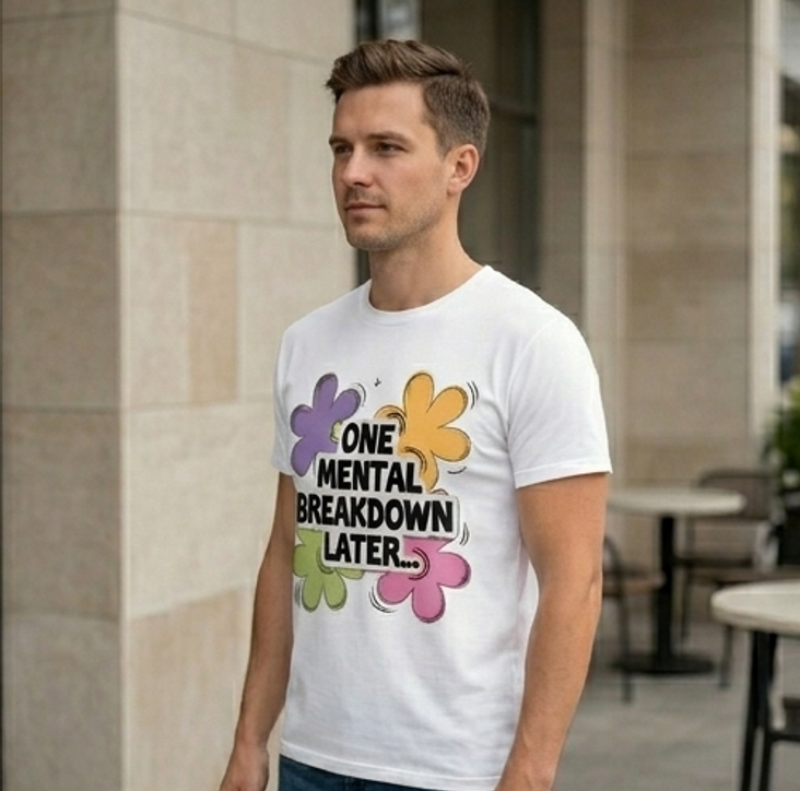 One Mental Breakdown Later Graphic Tee - Retro Floral Shirt