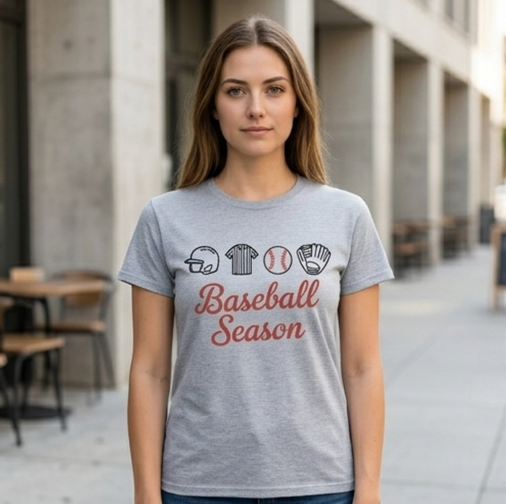 Baseball Season Graphic Tee – Athletic Heather Sport Shirt