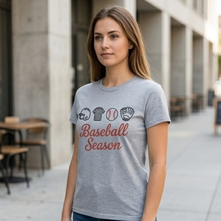 Baseball Season Graphic Tee – Athletic Heather Sport Shirt