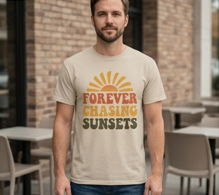 Forever Chasing Sunsets Retro Tee – Vintage Aesthetic Shirt