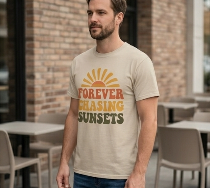 Forever Chasing Sunsets Retro Tee – Vintage Aesthetic Shirt