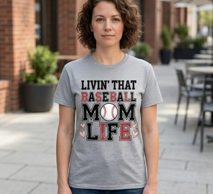 Baseball Mom Life Graphic Tee – Soft Heather Sport Shirt