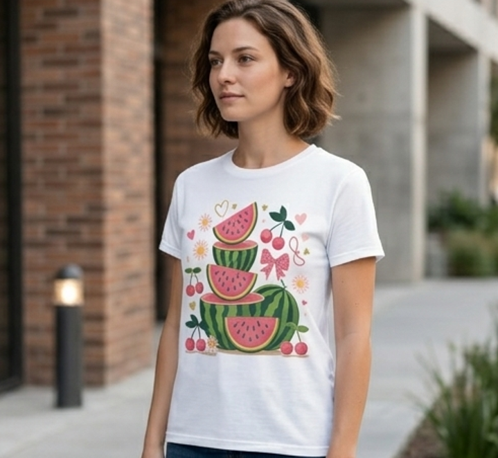 Sweet Summer Fruit Medley Graphic Tee – Retro Coquette Shirt