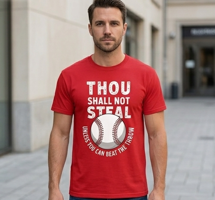 Thou Shall Not Steal Baseball Tee – Funny Gameday Sport Shirt