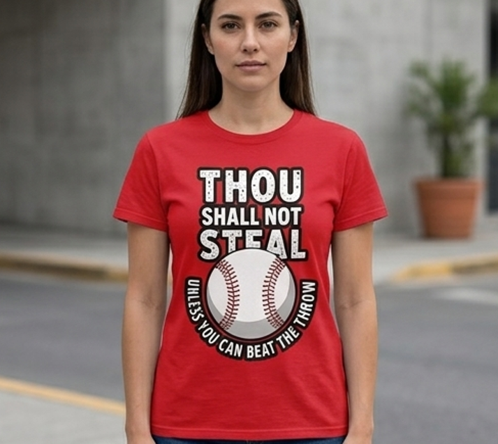 Thou Shall Not Steal Baseball Tee – Funny Gameday Sport Shirt