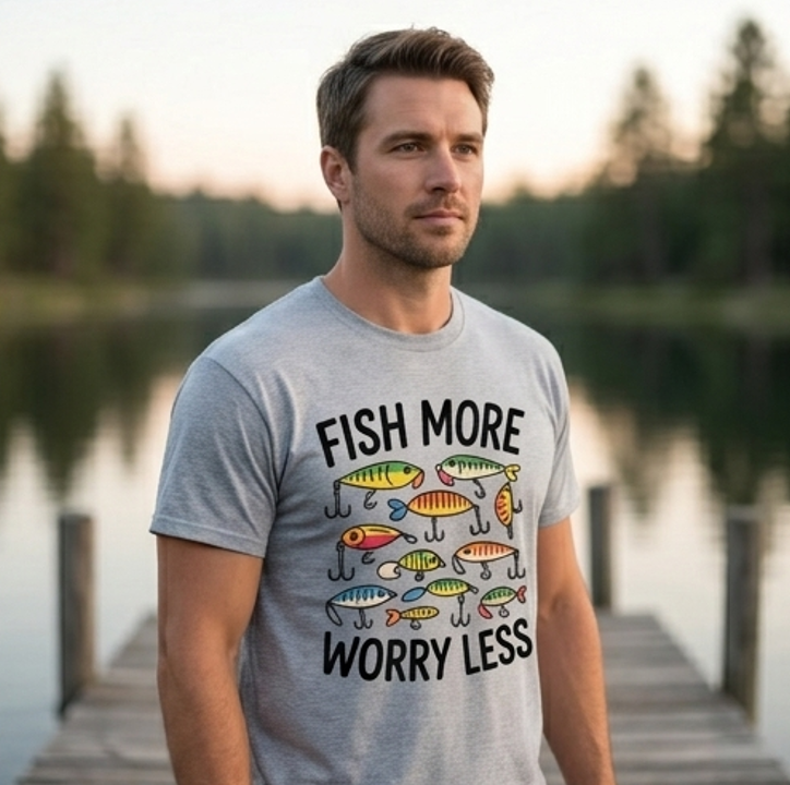Fish More Worry Less Lure Collection Comfort Colors Tee