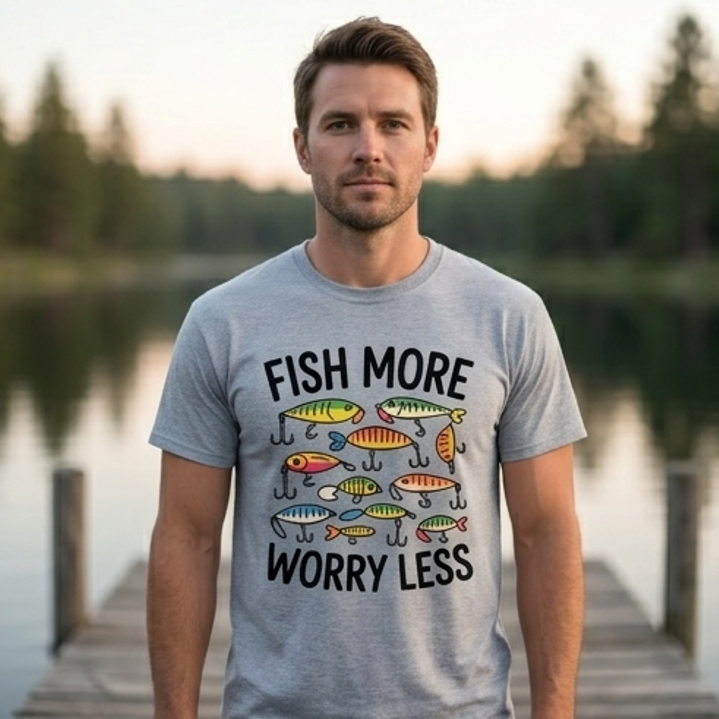 Fish More Worry Less Lure Collection Comfort Colors Tee