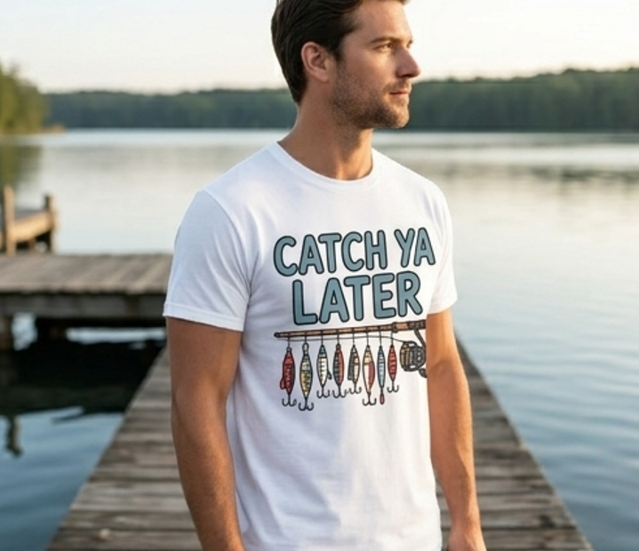Catch Ya Later Fishing Rod & Lures Comfort Colors Graphic Tee