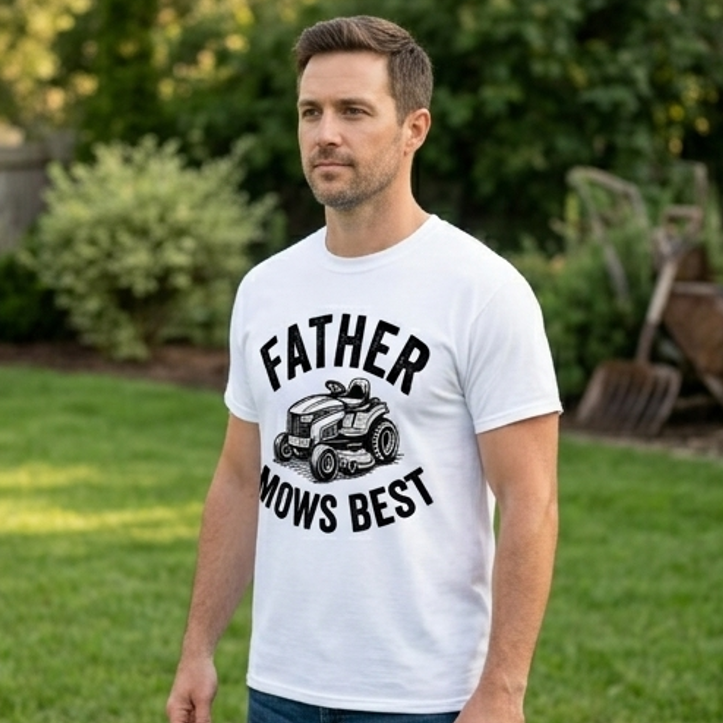 Father Mows Best Lawn Mower Comfort Colors Dad Graphic Tee