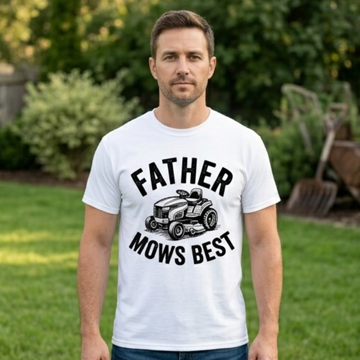 Father Mows Best Lawn Mower Comfort Colors Dad Graphic Tee