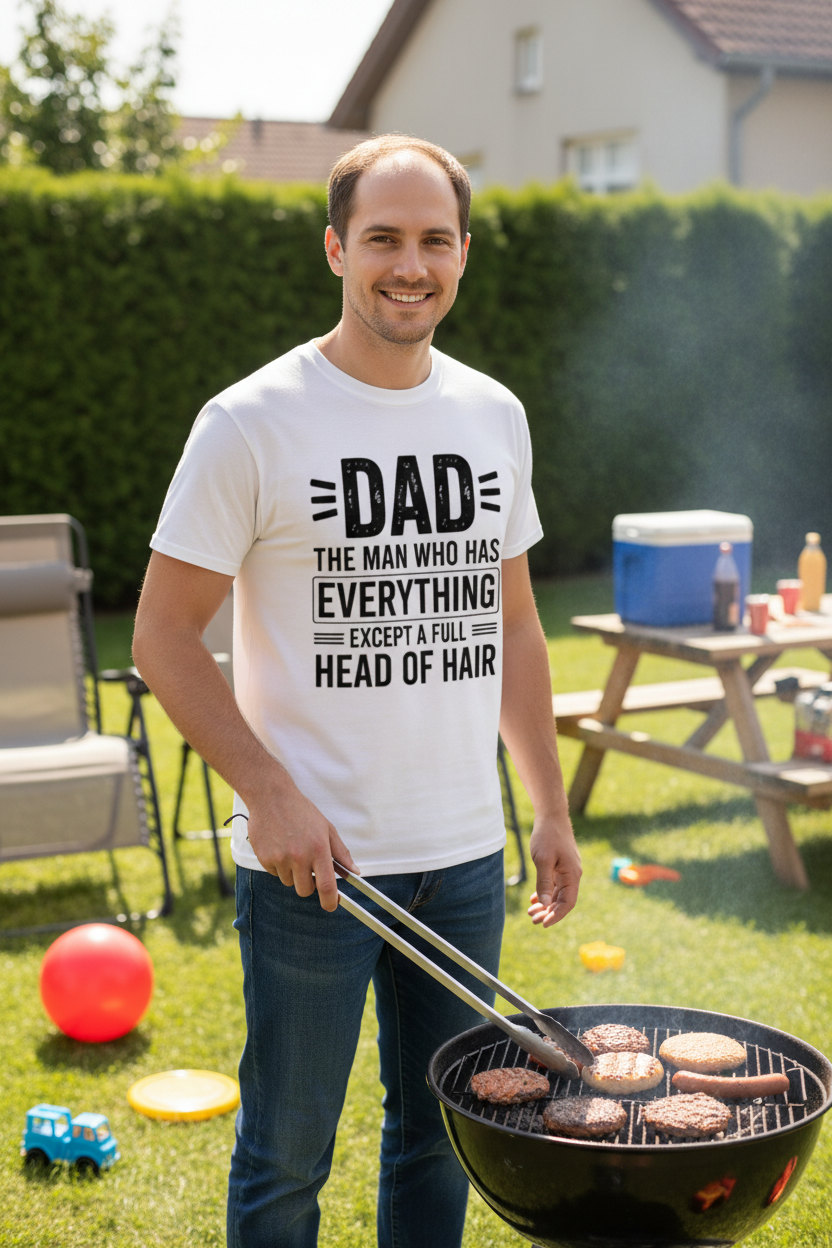 Dad Has Everything Except A Full Head Of Hair Funny Tee