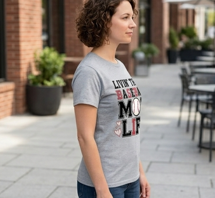 Baseball Mom Life Graphic Tee – Soft Heather Sport Shirt